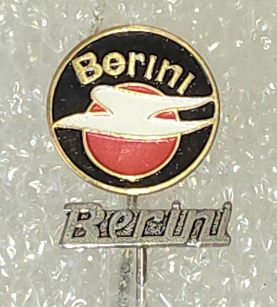 2 Berini Speldjes - Vintage Bromfiets Merk Pins, Verzamelen, Ophalen of Verzenden, Gebruikt, Merk, Speldje of Pin