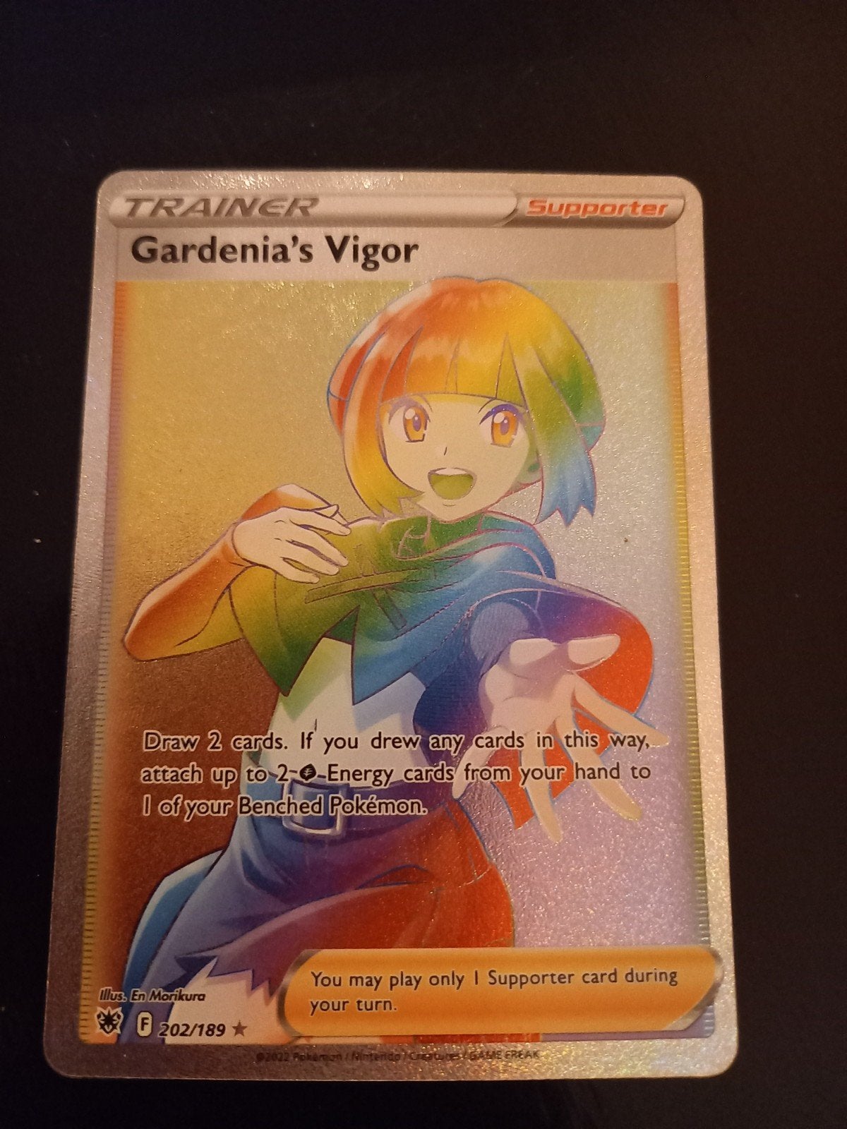 Pokemon TCG: Gardenia's Vigor (Rainbow Rare) - Licht Gebogen, Ophalen of Verzenden, Gebruikt, Losse kaart, Foil