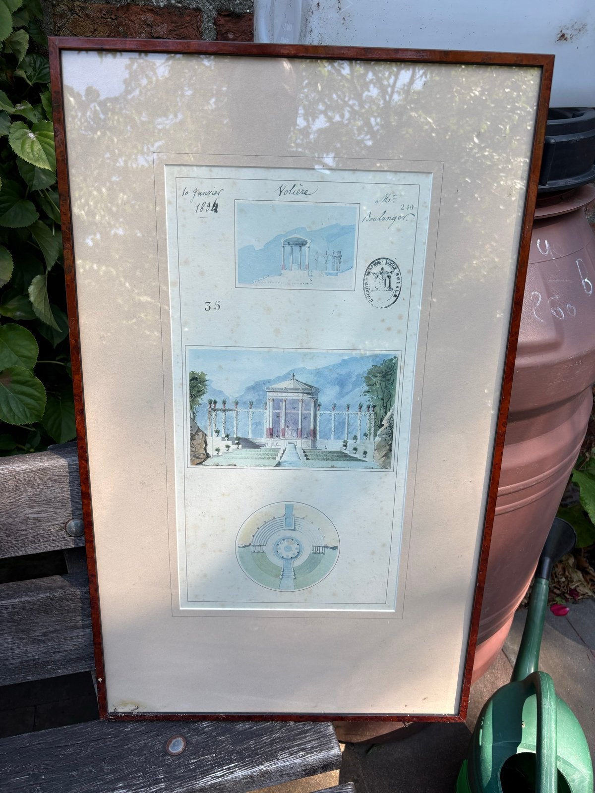 J. Boulanger - Volière - Originele tekening, nr 240, Antiek en Kunst, Ophalen, Tekening, Gemengde techniek, Genummerd