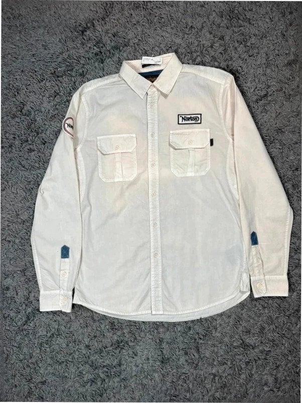Vintage-Style beige Biker Shirt • Brand new Never Worn, Ophalen of Verzenden, Nieuw, Beige, Vintage Dressing