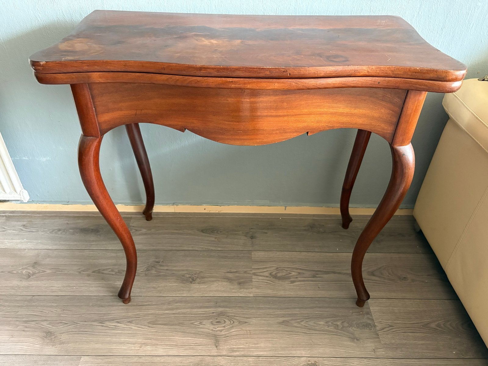 Antieke speeltafel met groen vilt, Antiek en Kunst, Ophalen