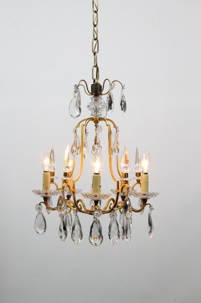 Kleine model  Franse kroonluchter 5 lichtpunten, Ophalen of Verzenden