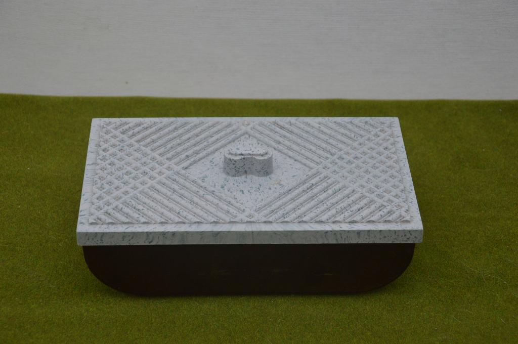 Oud bakelieten bakje met grijze deksel, 23cm lang, 14 cm br, Ophalen of Verzenden