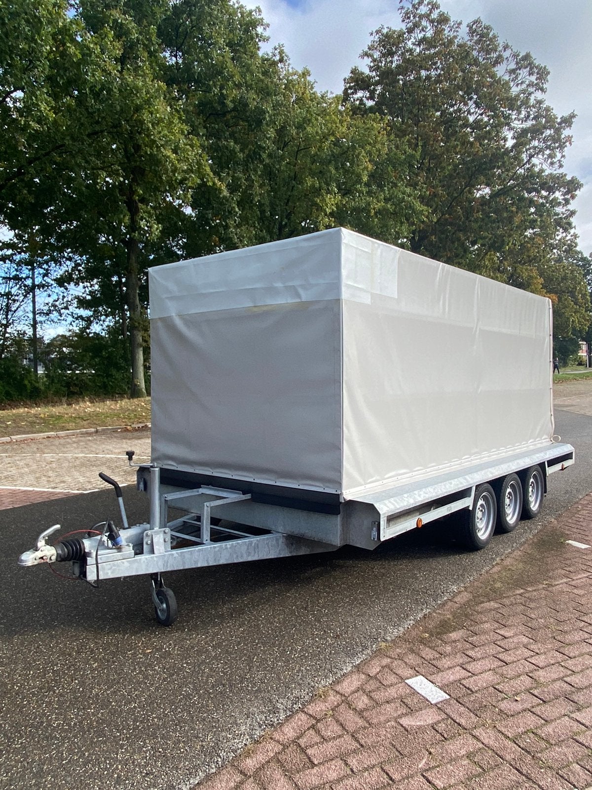 Vlemmix machinetransporter 3 asser 3500kg met huif, Ophalen, Zo goed als nieuw