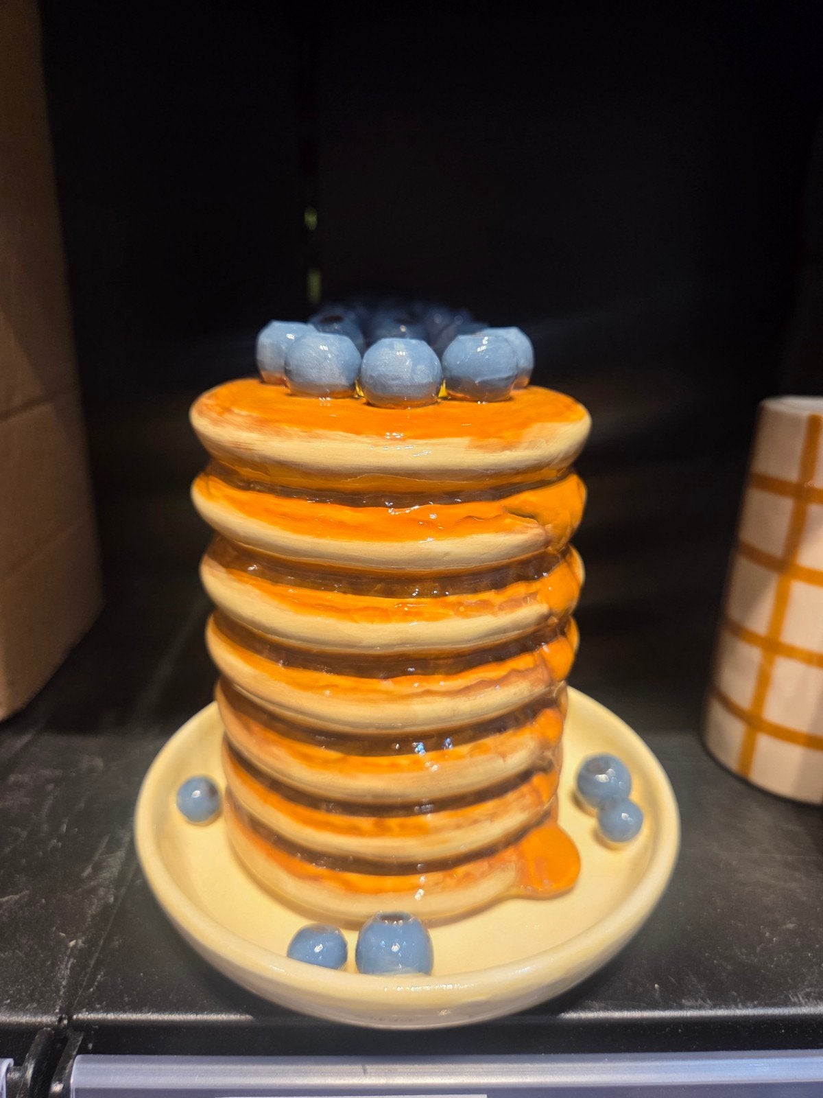 Unieke pannenkoek kandelaar met blauwe bessen, Ophalen of Verzenden