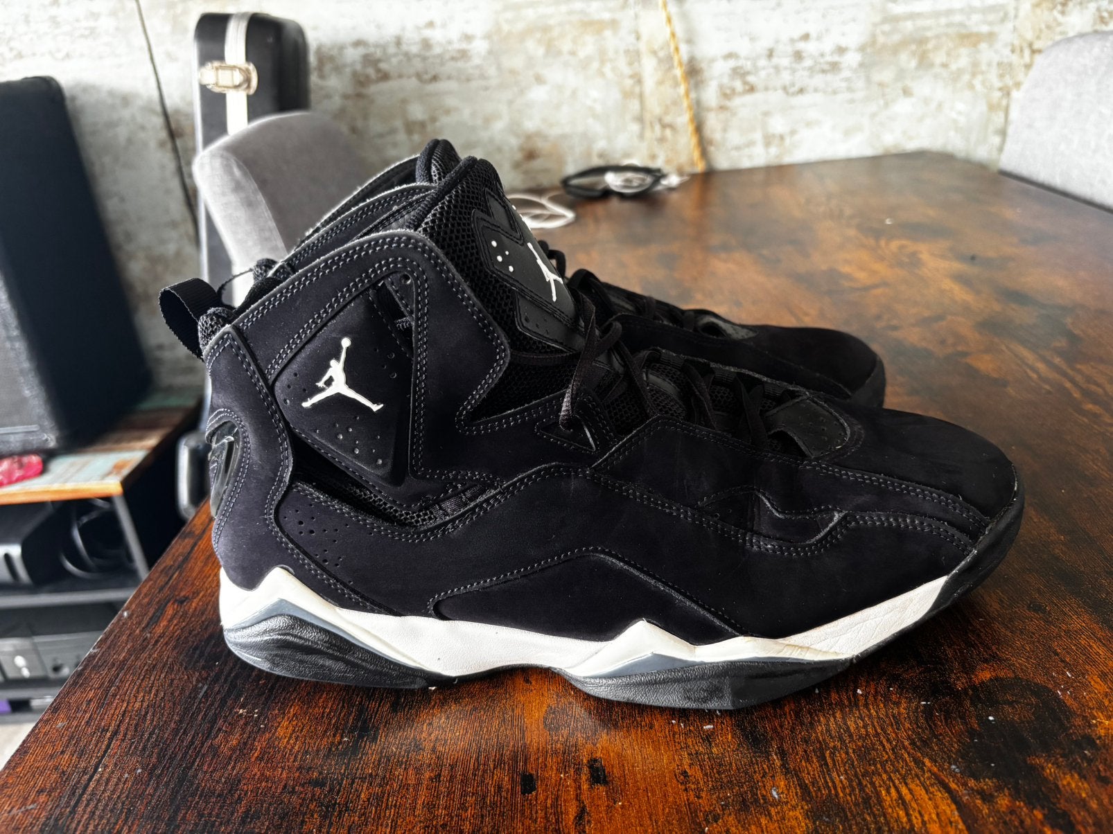 Air Jordan 7 zwart - Maat 47,5, Kleding | Dames, Ophalen of Verzenden, Gedragen, Zwart, Sneakers of Gympen