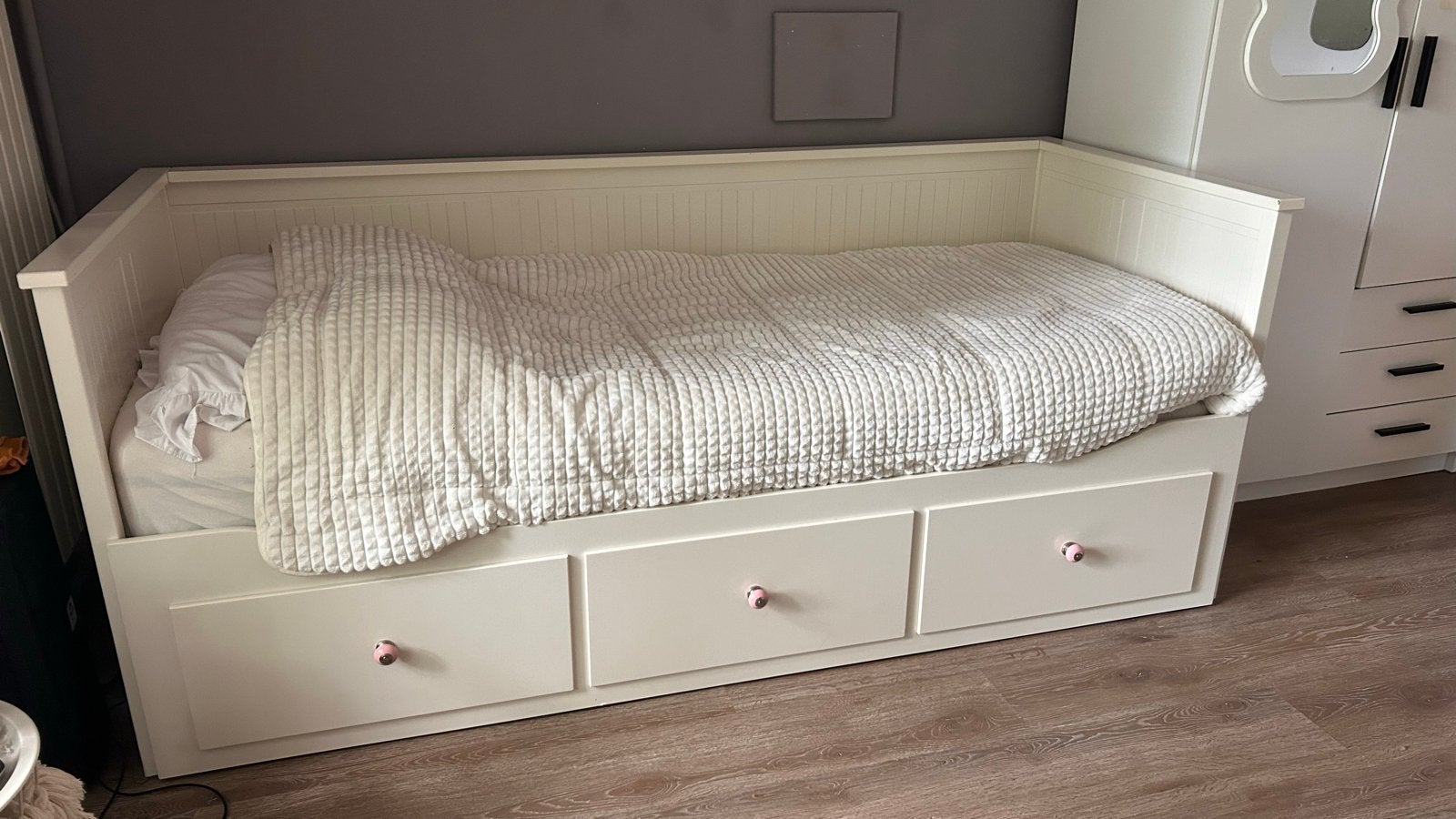 IKEA Hemnes bedbank met 3 lades - Wit, Huis en Inrichting, Ophalen, Eenpersoons, Wit, 80 cm