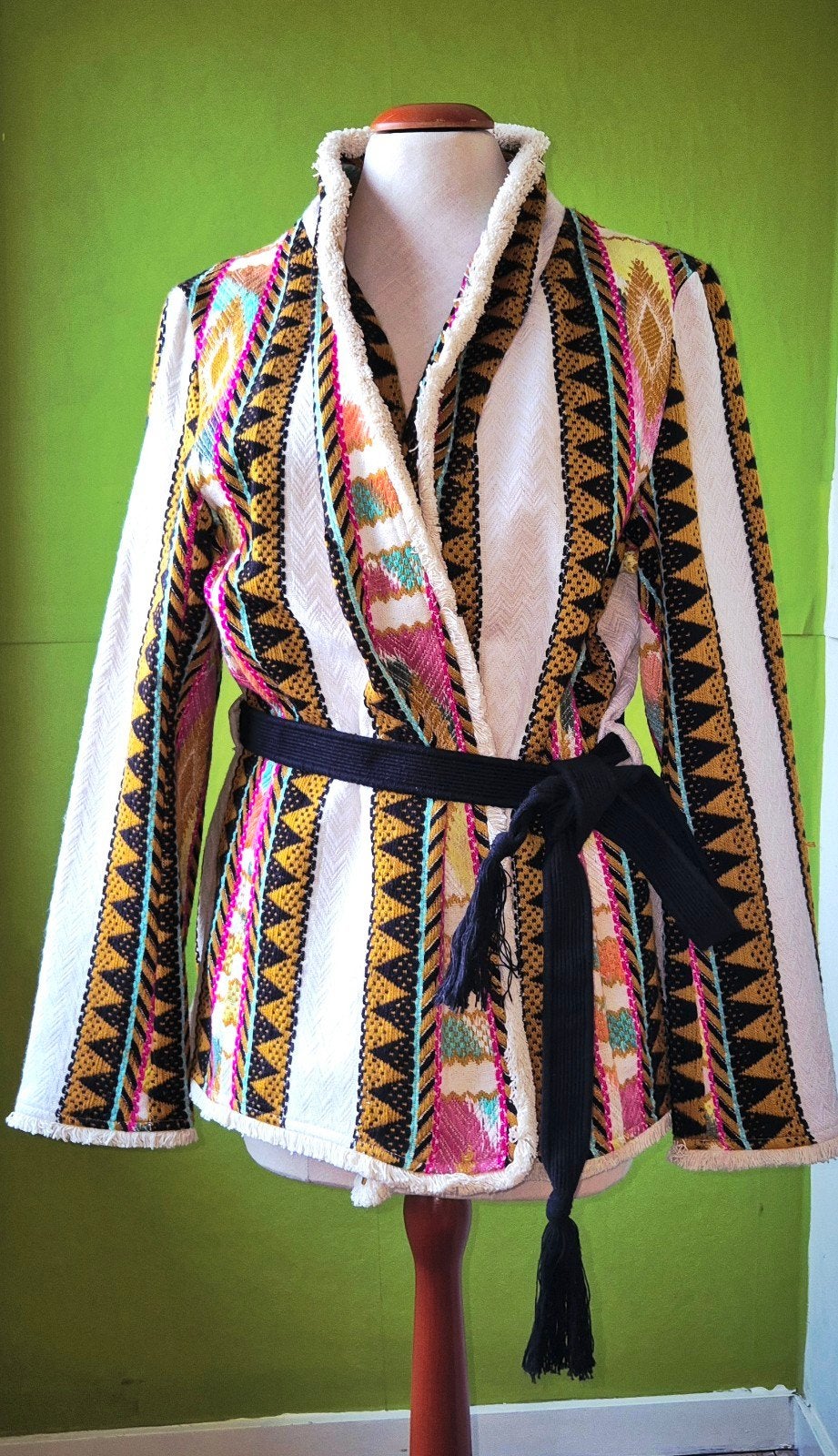 H&M Kimono Jasje met Riem - Kleurrijk en Comfortabel, Kleding | Dames, Truien en Vesten, H&M, Meerkleurig, Ophalen of Verzenden