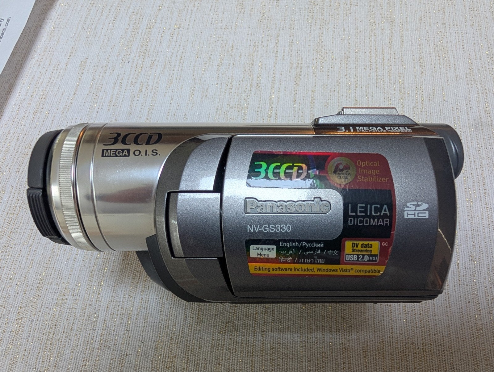 Panasonic NV-GS330 Camcorder met extra groothoeklens, Mini dv, Panasonic, 20x of meer, Ophalen of Verzenden
