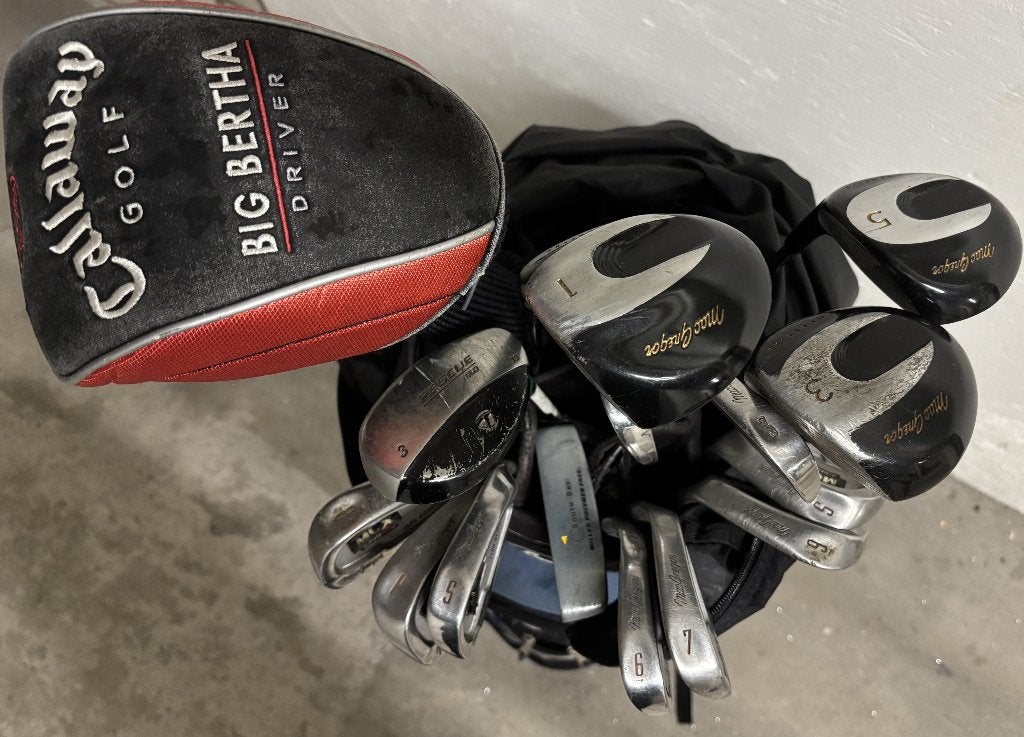 Golftas met clubs en trolley, Ophalen, Gebruikt, Set, Overige merken