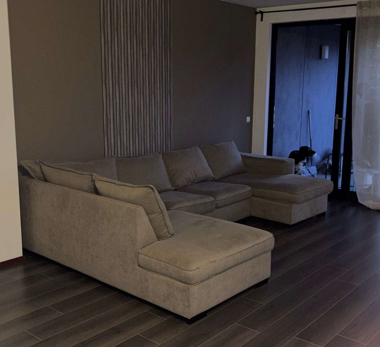 U bank taupe en 25 vakkenkast zwart ikea, Ophalen, Gebruikt