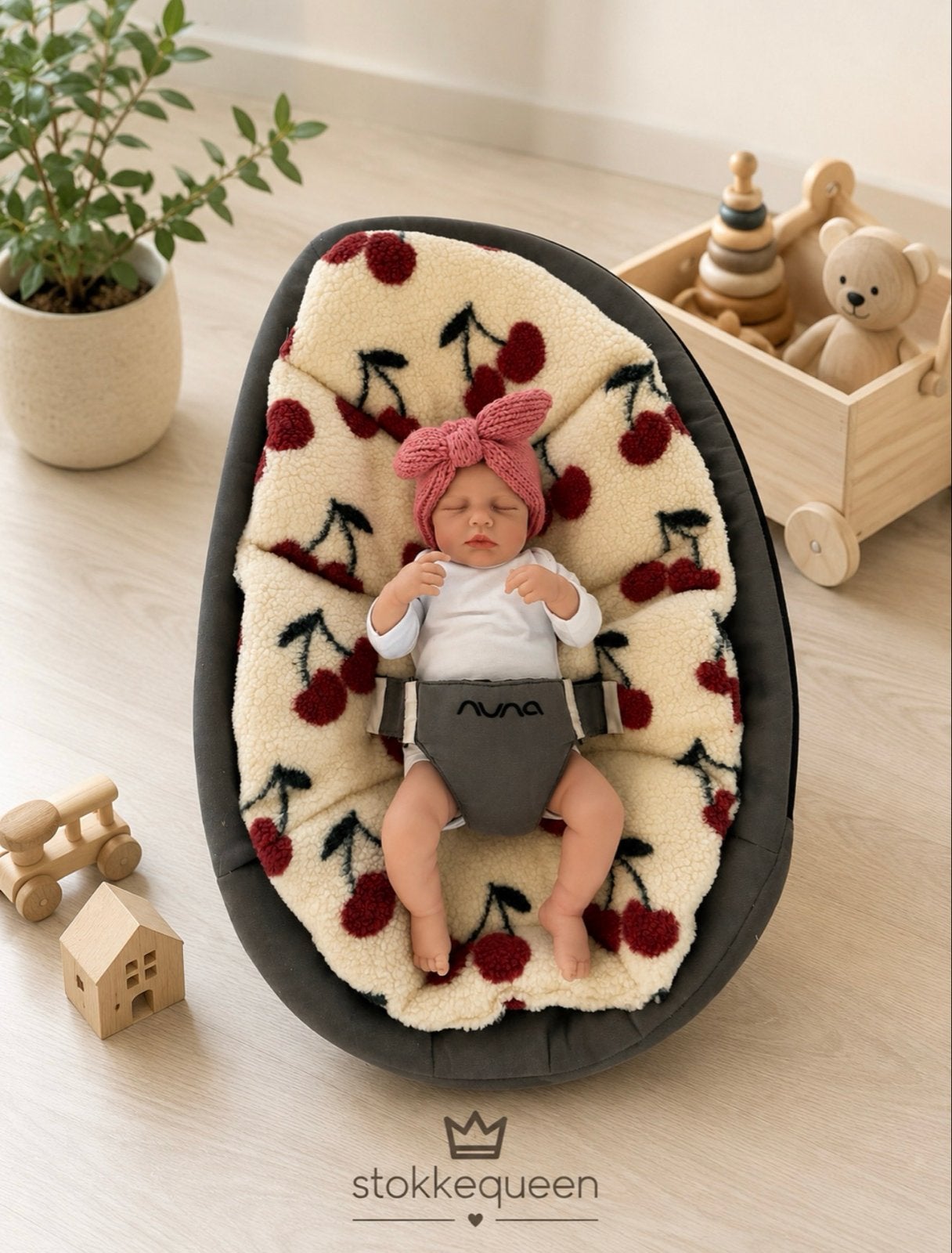 Inleg verkleinkussen Nuna Leaf Grow/Curve kersenprint teddy, Ophalen of Verzenden, Nieuw