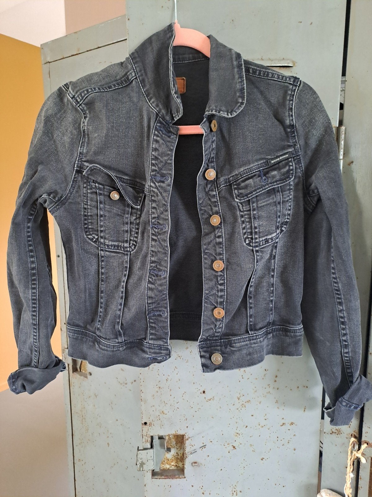 Maison scotch spijkerjasje, maat 1, Zwart, Maat 36 (S), Gedragen, Maison Scotch