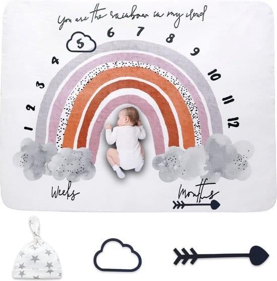 Baby mijlpaal deken regenboog met accessoires, Ophalen of Verzenden