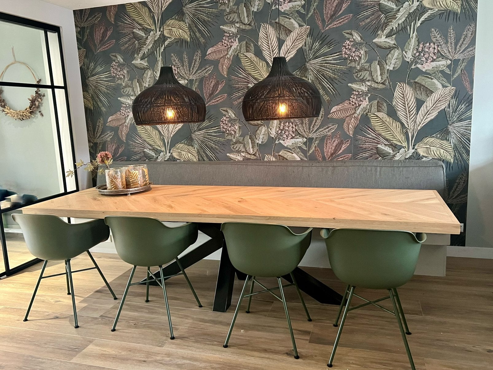 6 stijlvolle donkergroene kuipstoelen, Ophalen, Kunststof, Overige kleuren, Zo goed als nieuw