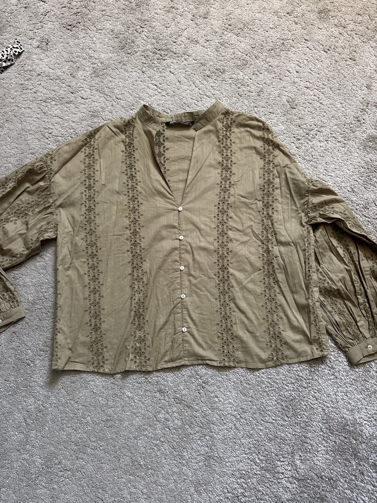 Zara Geborduurde Blouse - Maat M, Ophalen of Verzenden, Zo goed als nieuw, Maat 38/40 (M), Beige