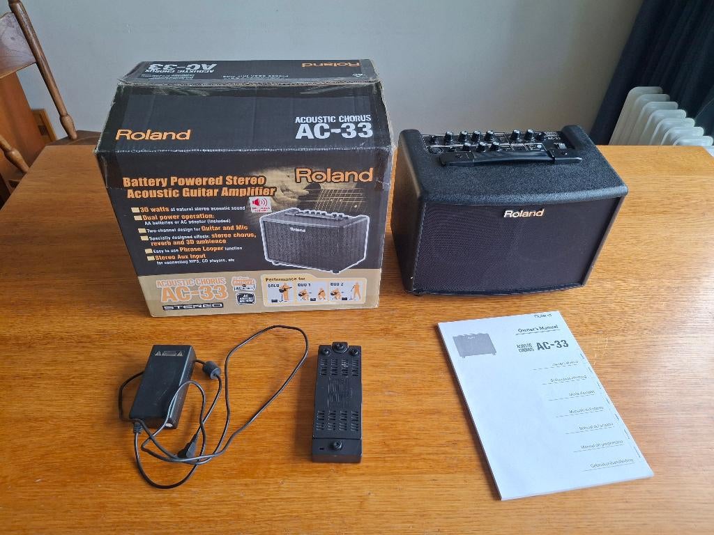 Roland AC-33 batterij versterker, Ophalen of Verzenden, Gebruikt, Gitaar, Minder dan 50 watt