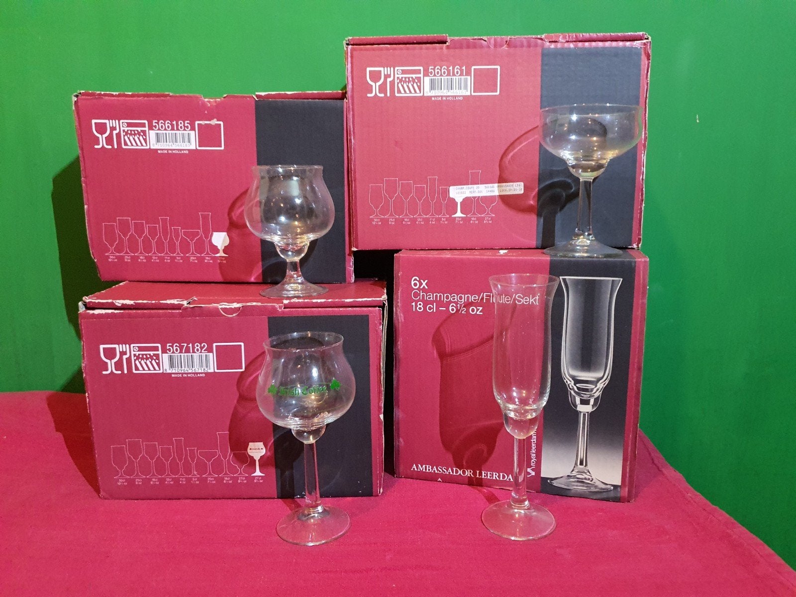 Royal Leerdam Ambassador 22 stuks 6 cognac 6 irish 6 coupe 4, Ophalen of Verzenden, Nieuw, Overige typen