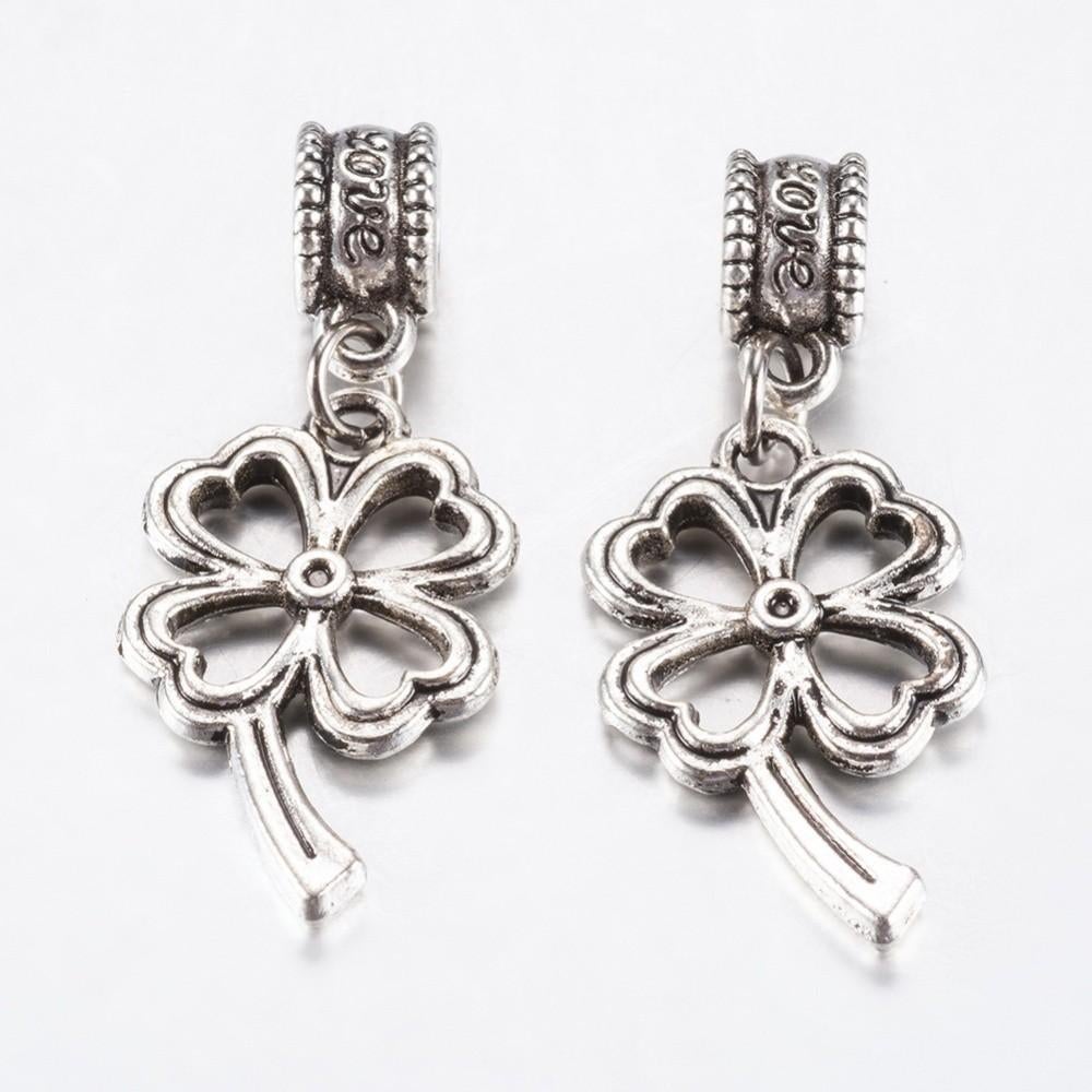 Groot gat bedel/dangle Klavertje Vier Love, Overige merken, Overige materialen, SINO-SEAR GmbH, Feuerbachstrasse11, Potsdam, Germany