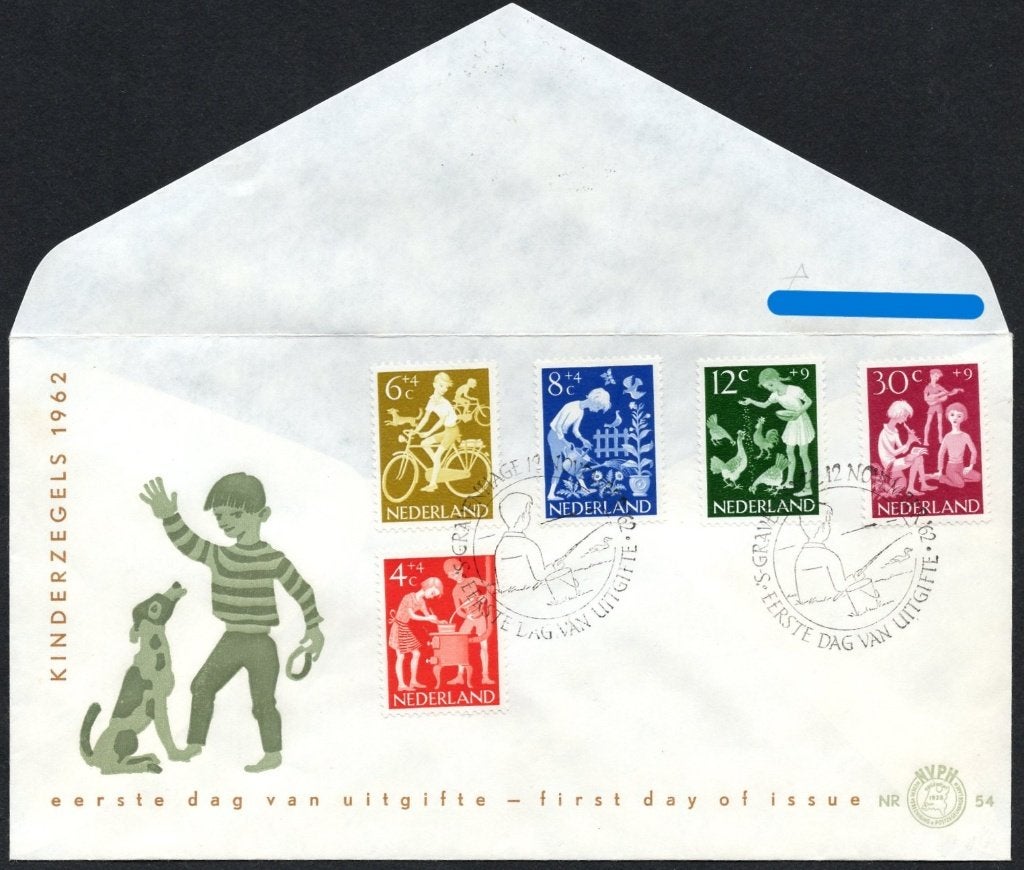 E54 - kinderzegels 1962, Verzenden, Beschreven, Nederland