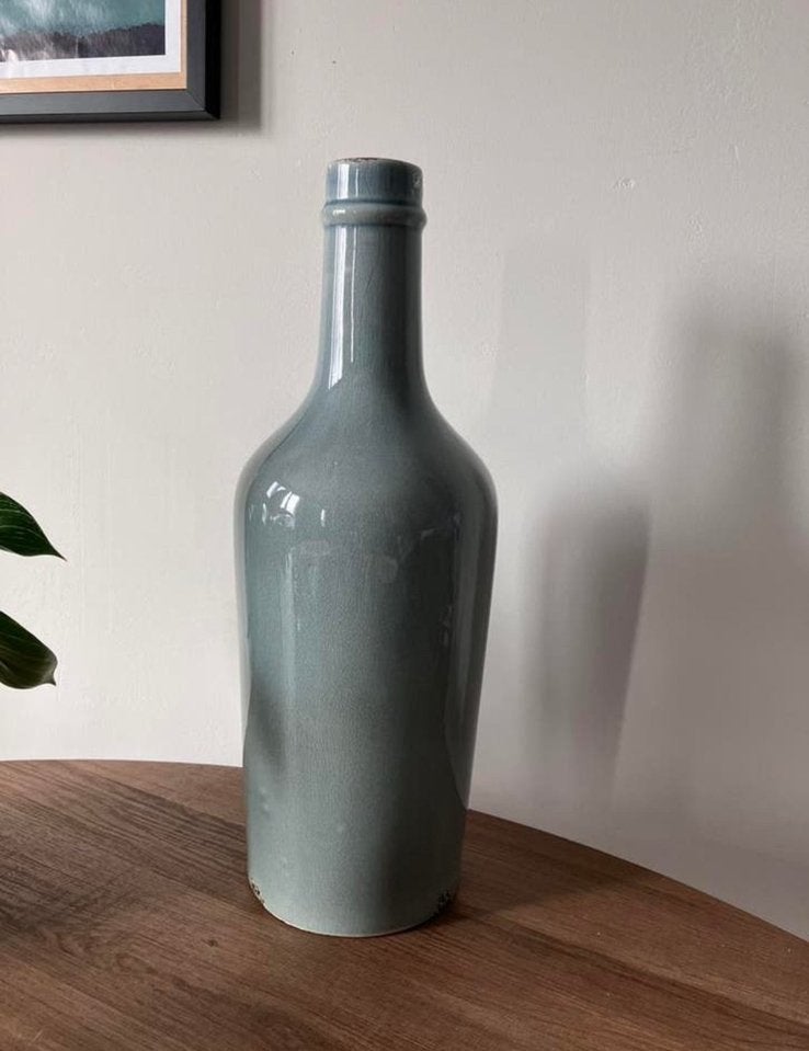 Blauwe vaas, Blauw, Ophalen of Verzenden, Minder dan 50 cm, Glas