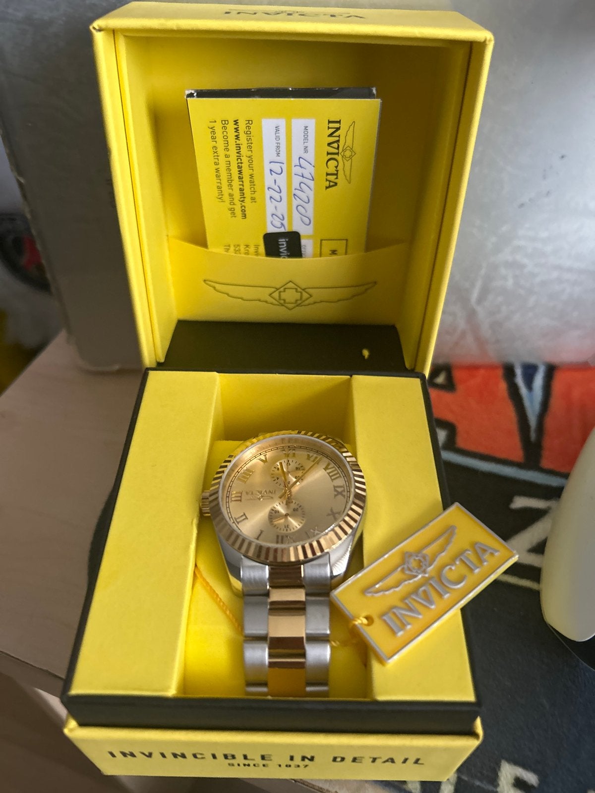 Invicta Polshorloge Goud/Zilver - Zo goed als nieuw, Staal, Polshorloge, Zo goed als nieuw, Ophalen