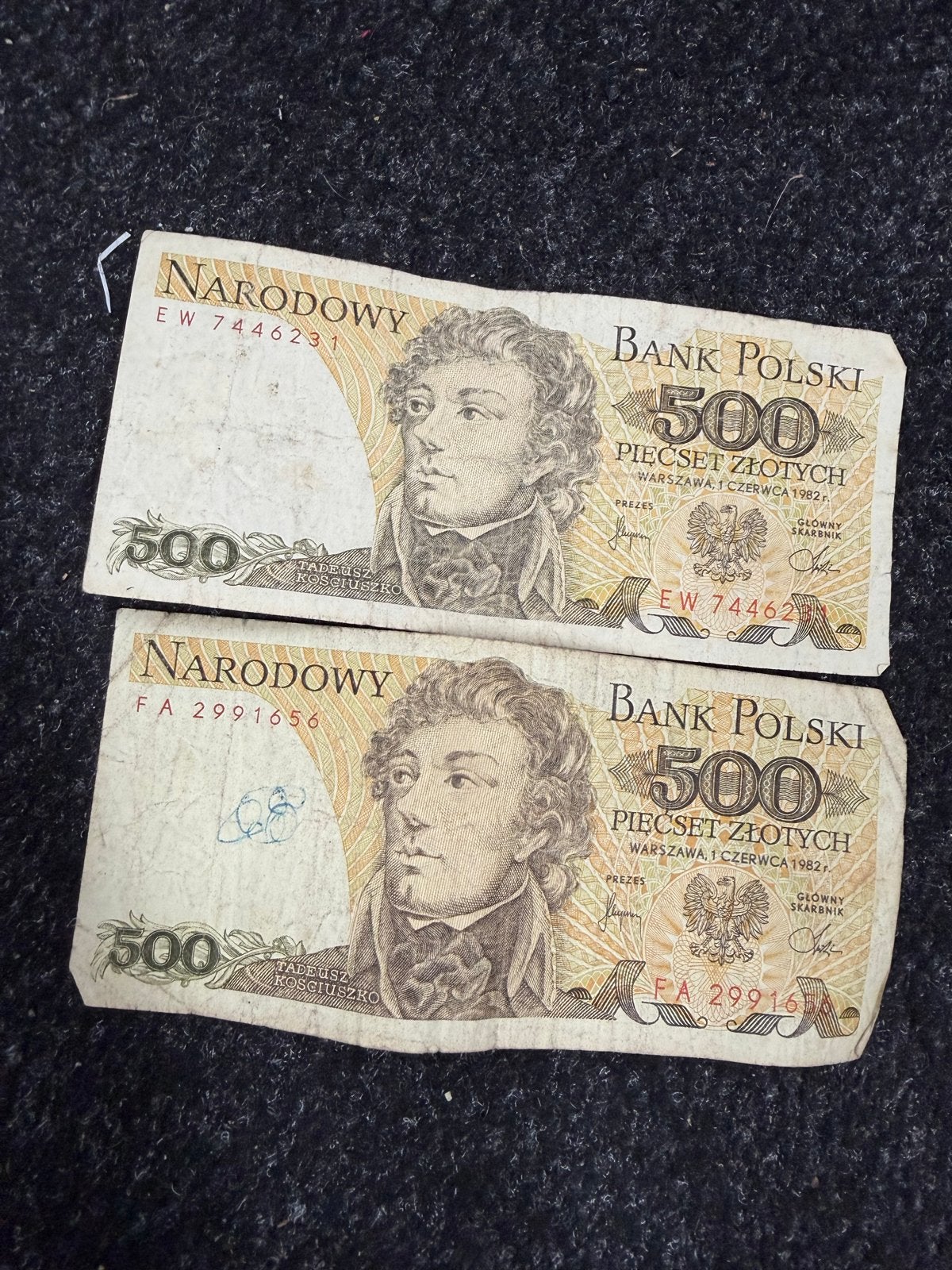 2x 500 Zloty biljetten uit Polen (1982), Ophalen of Verzenden, Overige landen, Setje