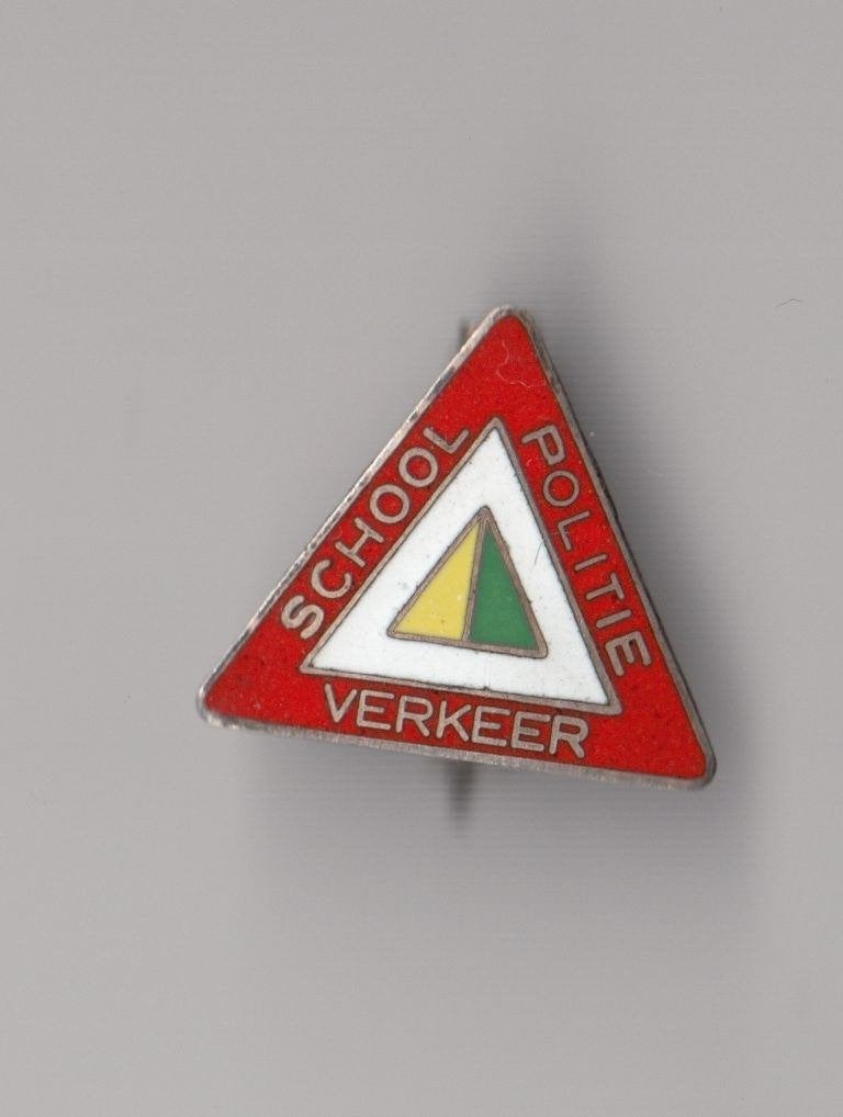 Politie Verkeer School den Haag emaille Verkeersbord broche, Verzamelen, Gebruikt, Niet vindbaar, Niet vindbaar, Speldje of Pin