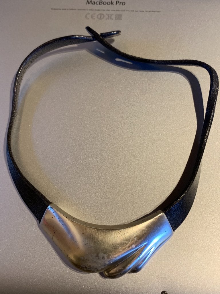 Lapponia collier, designer Paul Havgaard, 925 zilver + leer, Verzenden, Zo goed als nieuw, Zilver, Zilver
