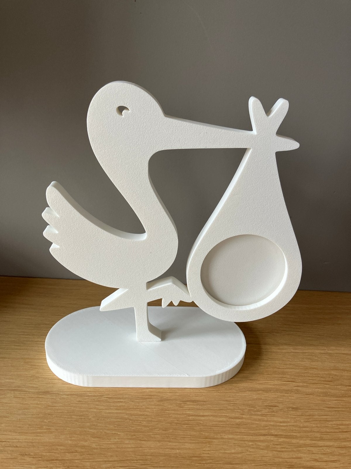 Ooievaar fotolijstje voor echo foto - 18 cm bioplastic, Ophalen of Verzenden, Zo goed als nieuw, 18 cm