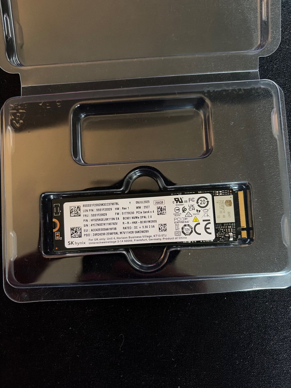 SK hynix 256GB M.2 NVMe SSD – PCIe 4.0, Computers en Software, Ophalen of Verzenden, Zo goed als nieuw, Laptop, Overige aansluitingen