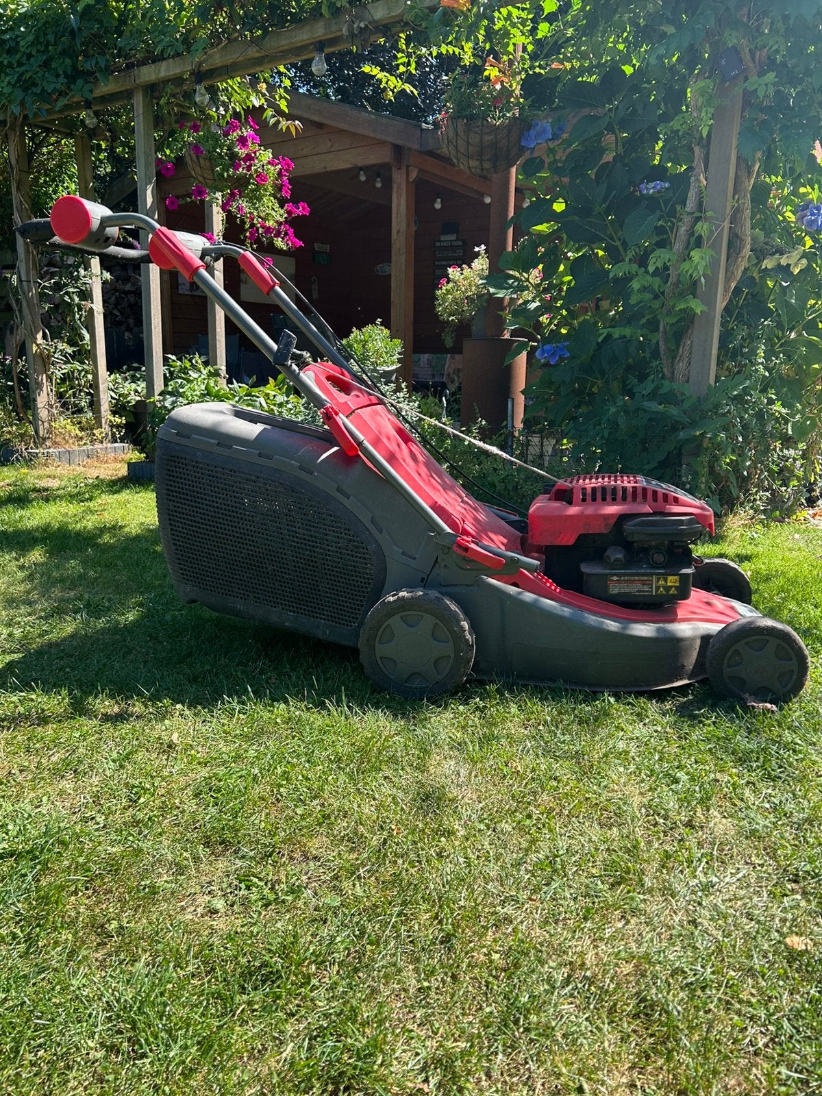 Grasmaaier met Briggs & Stratton motor, Ophalen, Gebruikt, Benzine-grasmaaier, Opvangbak