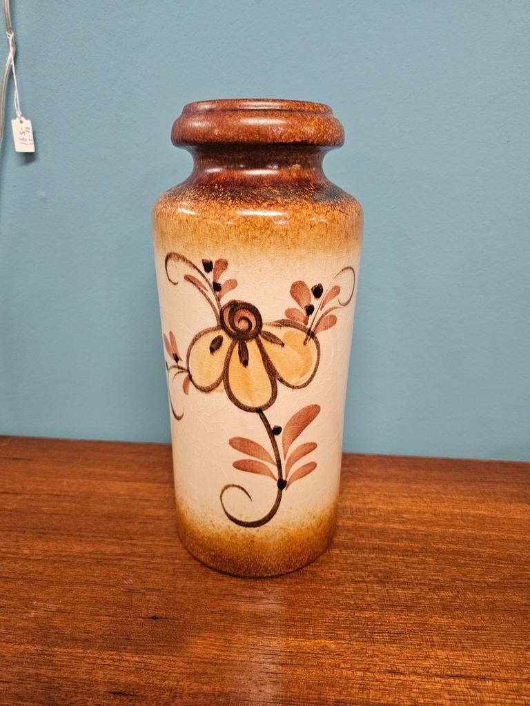 Hoge West Germany Vintage Vaas Bruin, Ophalen of Verzenden