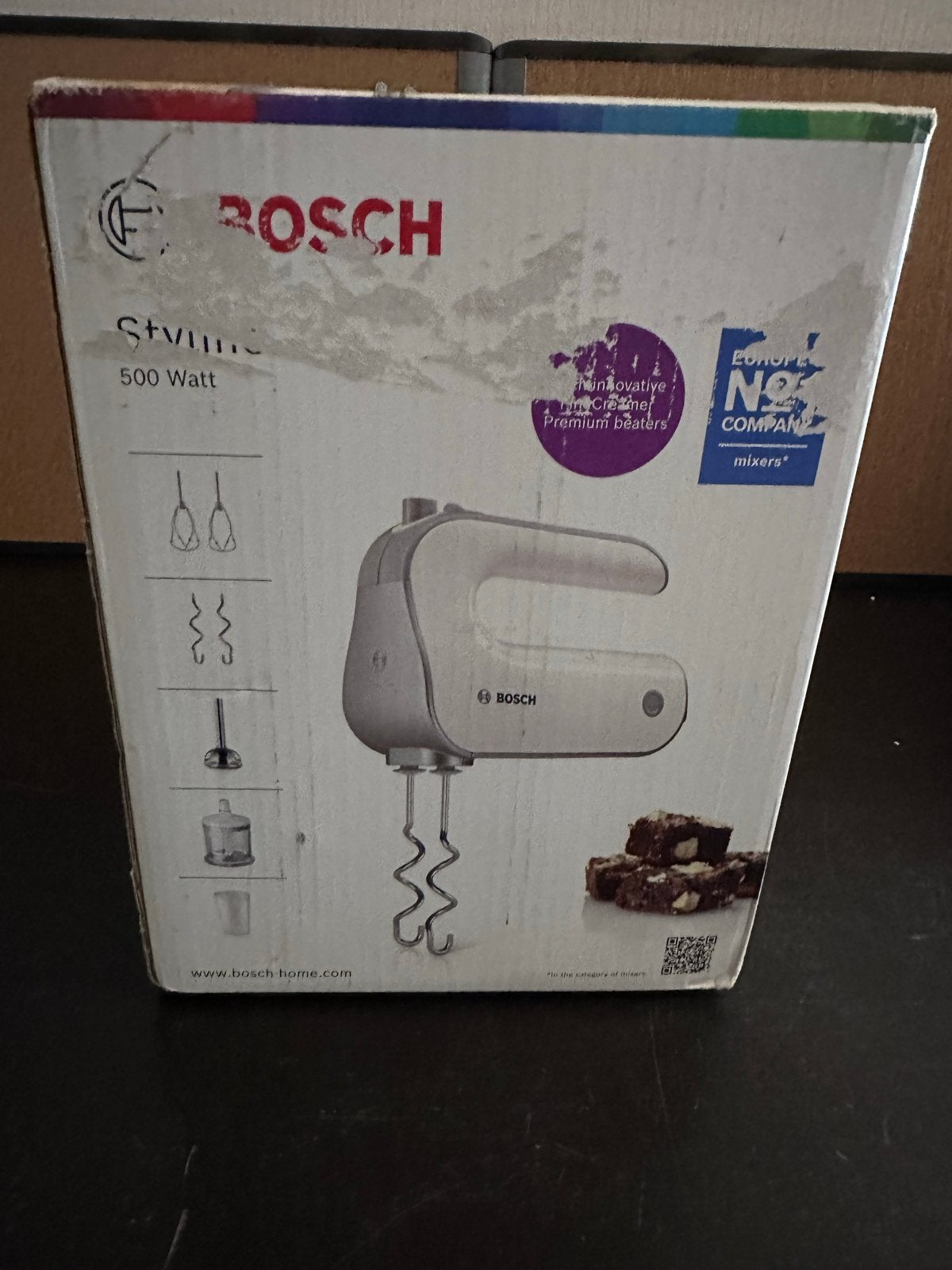 Nieuwe Bosch Styline Handmixer met Staafmixer Opzetstuk, ., Nieuw, 3 snelheden of meer, Ophalen of Verzenden