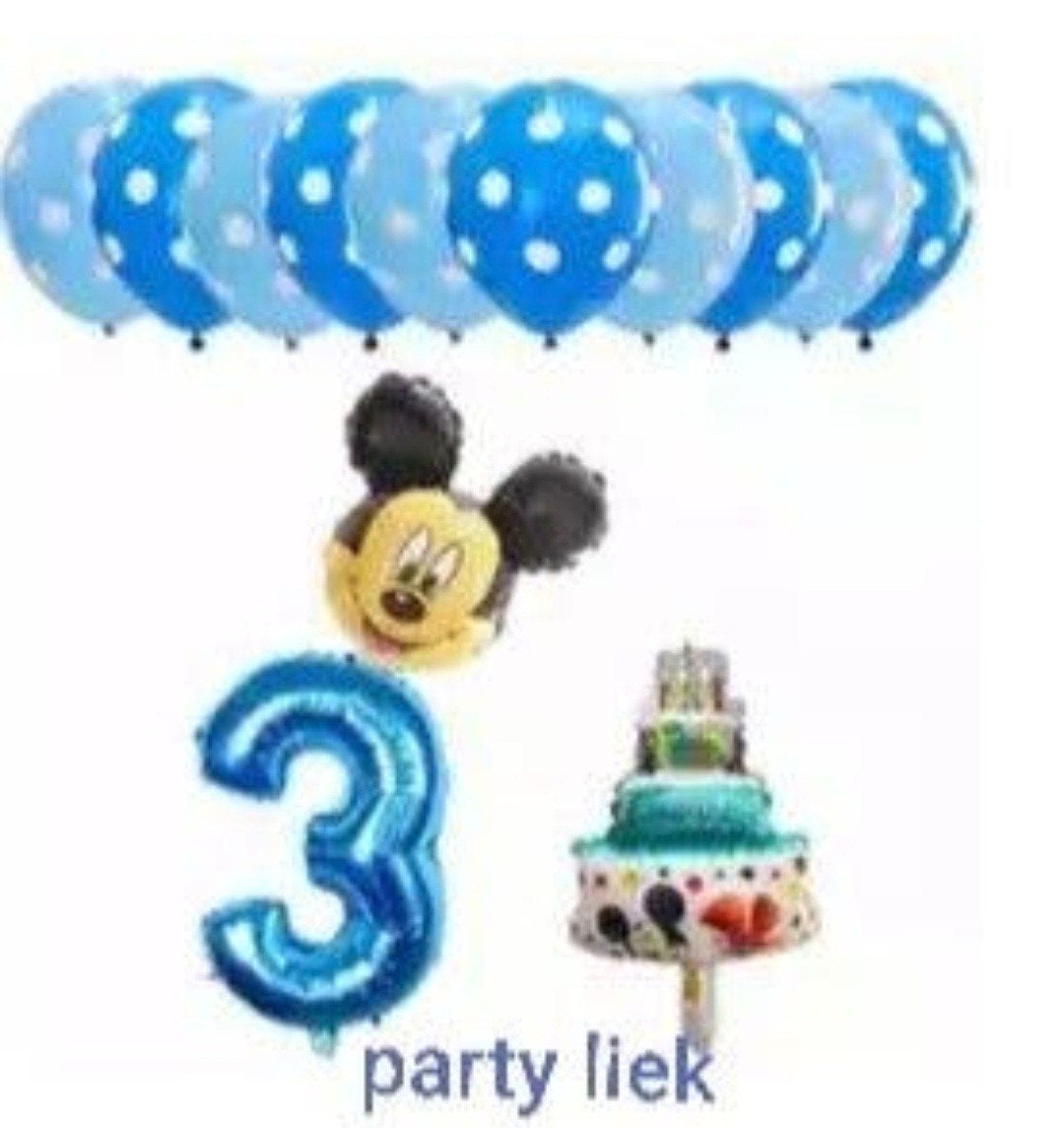 Mickey mouse ballonnen set nr M377, Ophalen of Verzenden, Nieuw, Versiering, Verjaardag