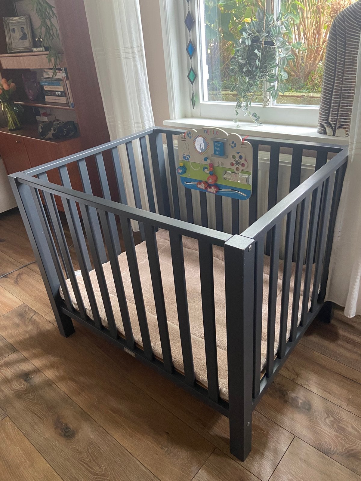 Baby Box hout, Ophalen, Gebruikt, Rechthoekig, Boxkleed