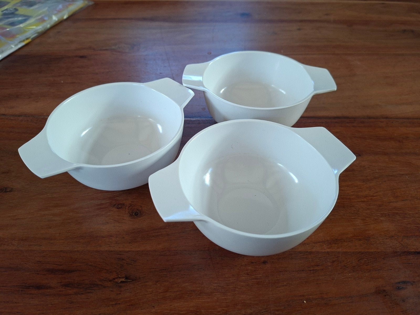 3 vintage mepal rosti schaaltjes wit, Ophalen of Verzenden, Zo goed als nieuw