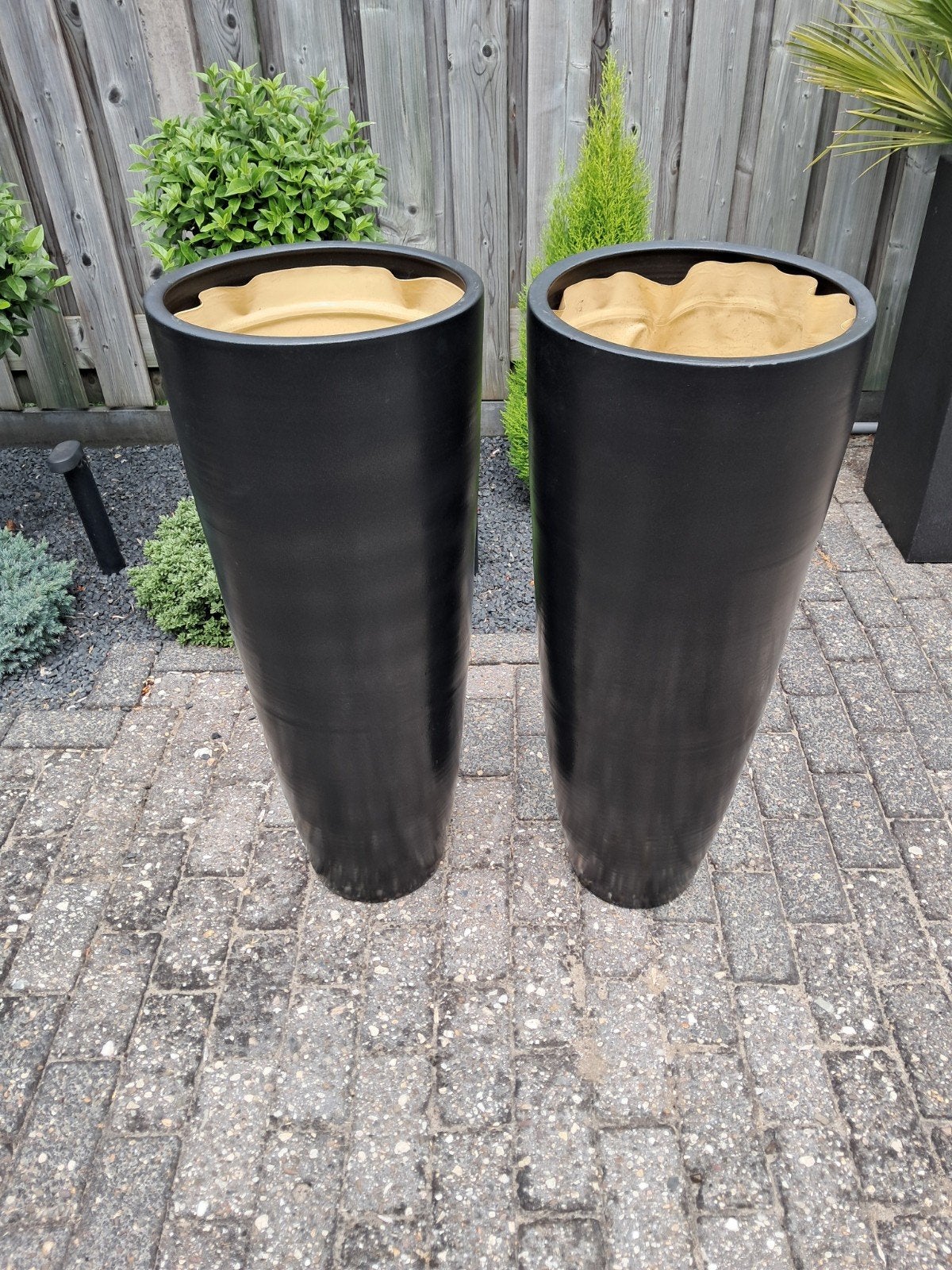 Hoge zwarte Bloempotten voor binnen, Huis en Inrichting, Woonaccessoires | Vazen, Ophalen, Gebruikt, Zwart, 92 cm