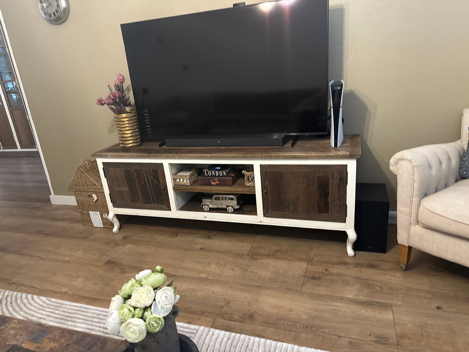 Riviera Maison TV-meubel / dressoir, Ophalen, Gebruikt, 100 tot 150 cm, Minder dan 100 cm