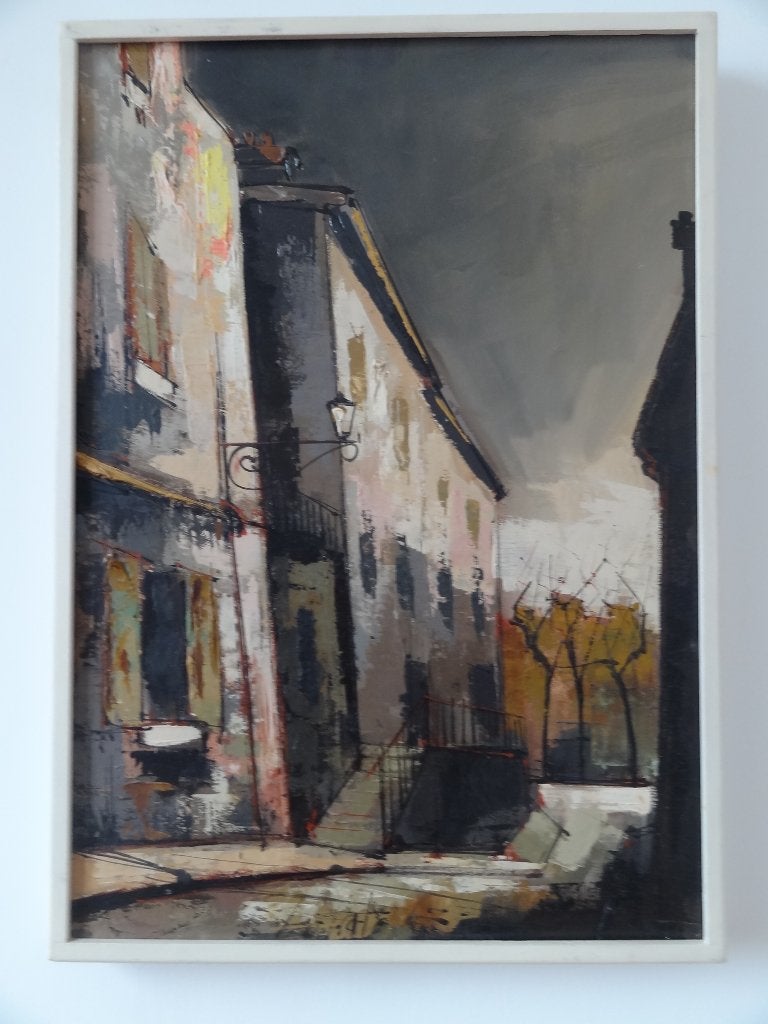 12 Rue Cortot, Montmartre Paris, nu Musée de Montmartre, Gesigneerd, Verzenden, Olieverf, Stadsgezicht