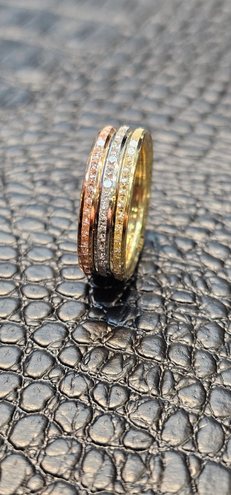 Prachtige 14karaat tricolor gouden ring, Nieuw, Ophalen of Verzenden, 17 tot 18, Dame