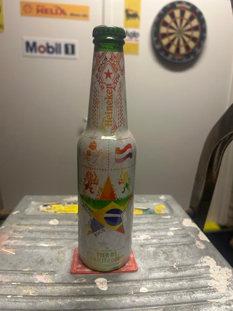 Heineken WK 2014 Brazilië Oranjekoorts Bierflesje, Ophalen, Zo goed als nieuw, Gebruiksvoorwerp