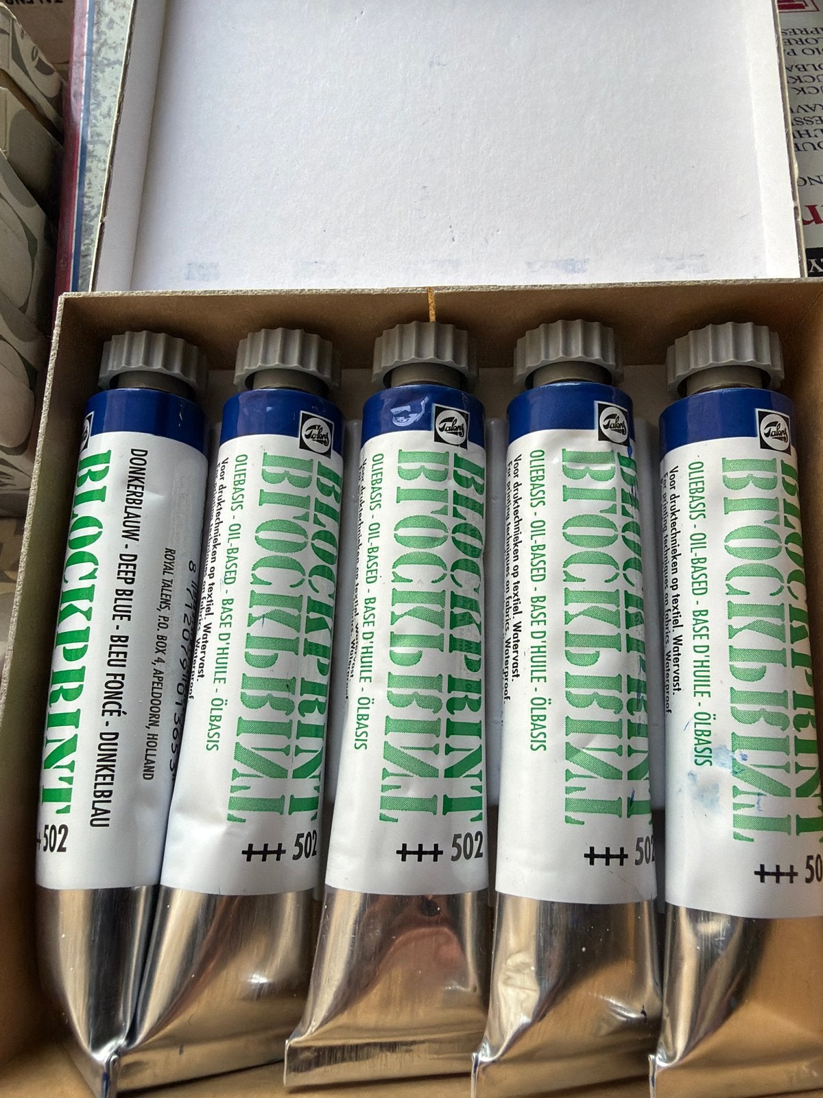 Talens Blockprint Olieverf Donkerblauw - 5 tubes, Ophalen of Verzenden, Nieuw, Olieverf
