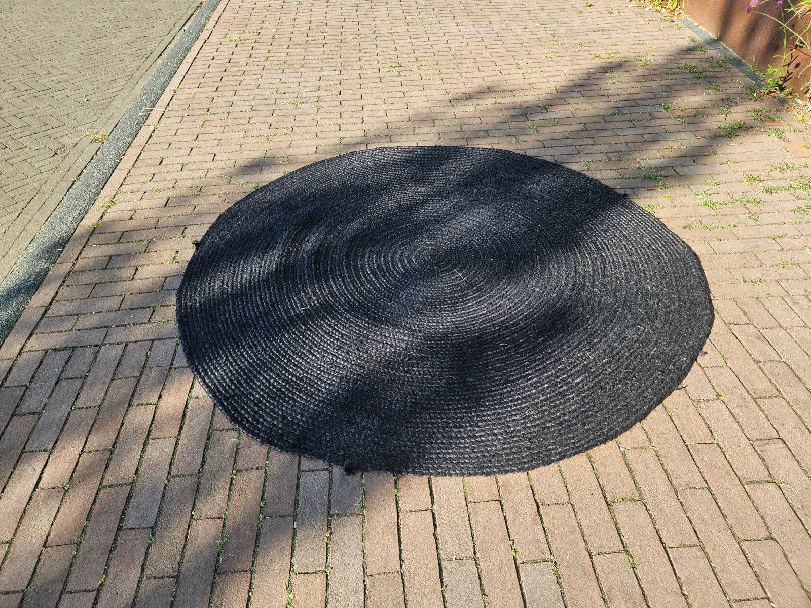 rond jute antraciet vloerkleed, Ophalen, 75 m² of meer, Laminaat
