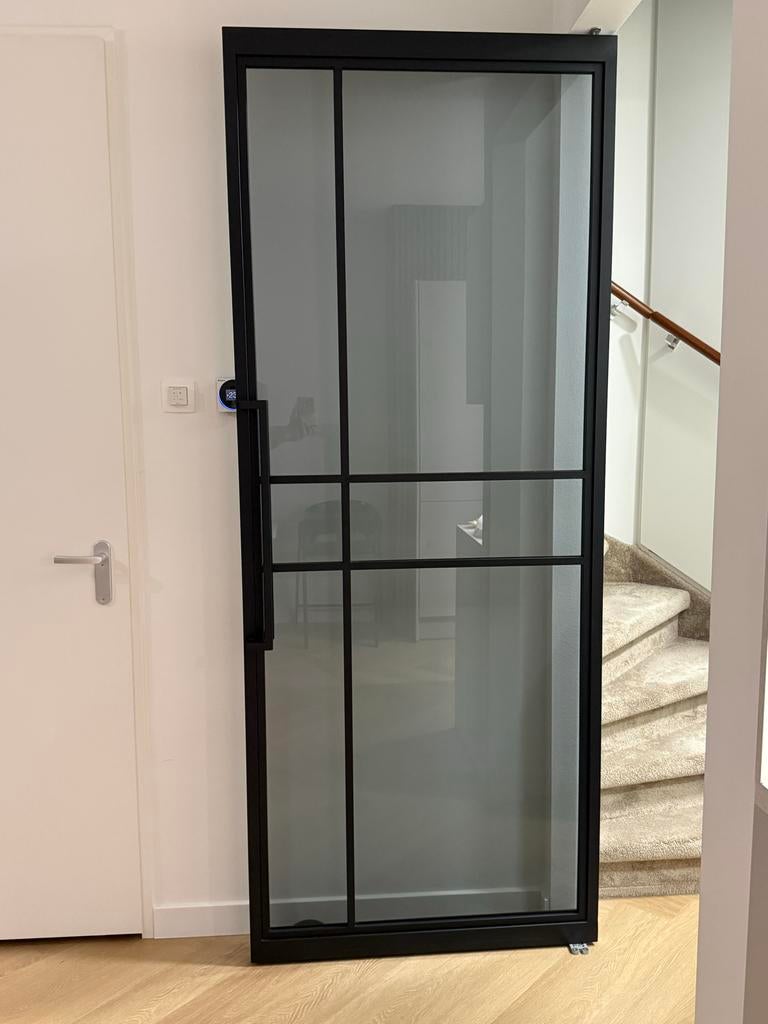 Stalen taatsdeur Luxury (ROOKGLAS) 231,5x93 cm - Hydraulisch, Doe-het-zelf en Verbouw, Deuren en Horren, Ophalen, 80 tot 100 cm