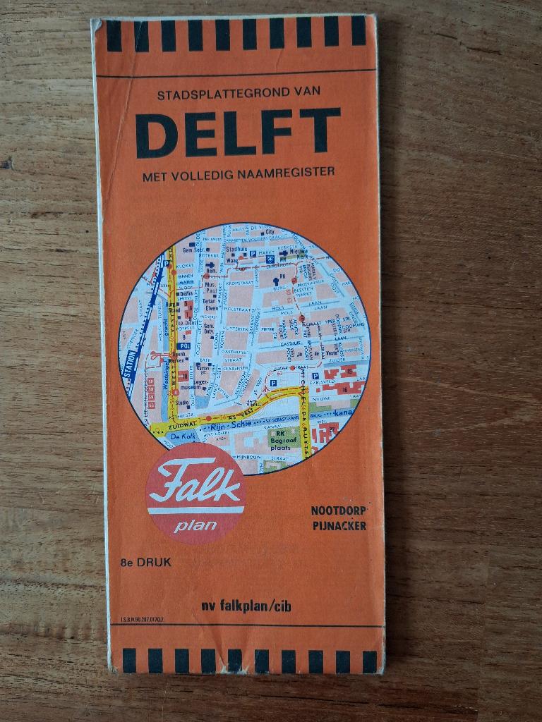 Falkplan stadsplattegrond  Delft 8e druk, Boeken, Atlassen en Landkaarten, Verzenden, Landkaart, 1800 tot 2000, Nederland