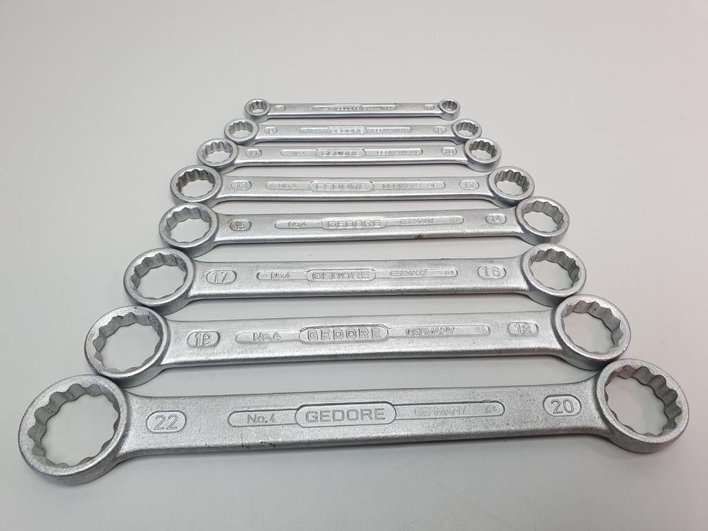 Gedore No. 4 platte ringsleutel set 8 delig, WerkzRemscheider Str. 149 42899 Remscheid Duitsland, Gebruikt, Info@gedore.com, Ophalen of Verzenden