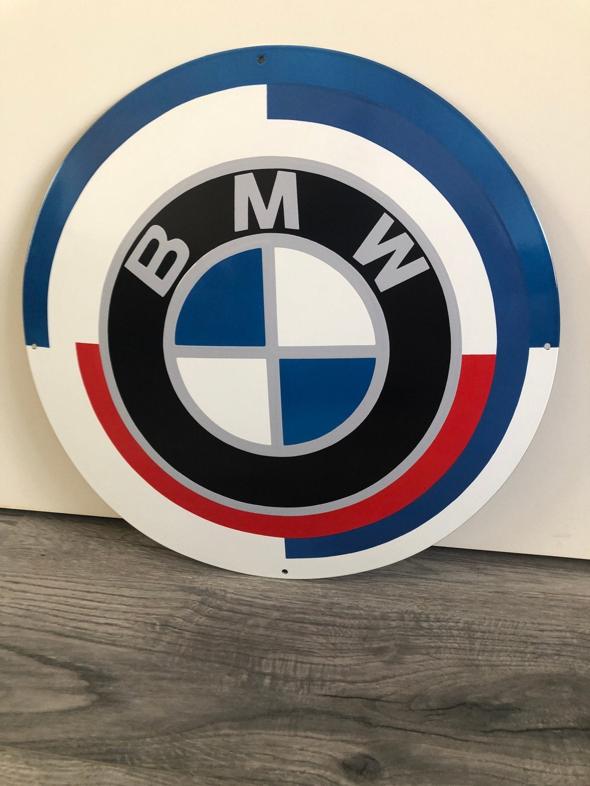 Emaille BMW jubileum bord Racing, mintstaat, Verzamelen, Ophalen of Verzenden, Zo goed als nieuw, Reclamebord