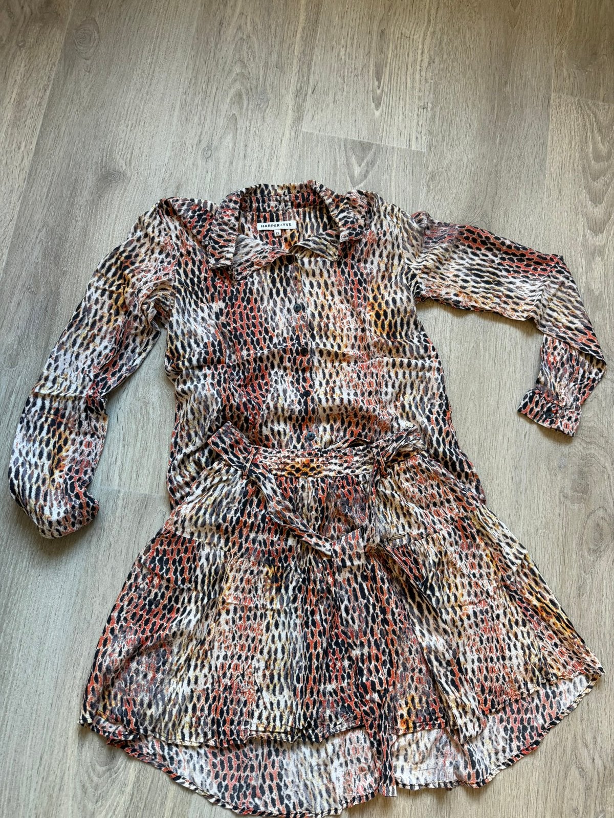 ZGAN- Tweedelig setje Harper & Yve rokje en blouse maat XS, Kostuum of Pak, Bruin, Ophalen of Verzenden, Zo goed als nieuw