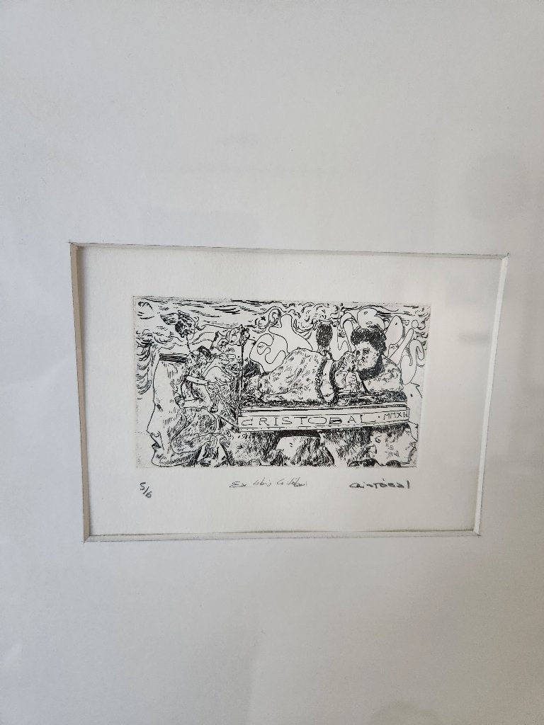 Ets in lijst - Cristobal (2), Antiek en Kunst, Kunst | Etsen en Gravures, Ophalen, 41 cm, 41 cm, Ingelijst